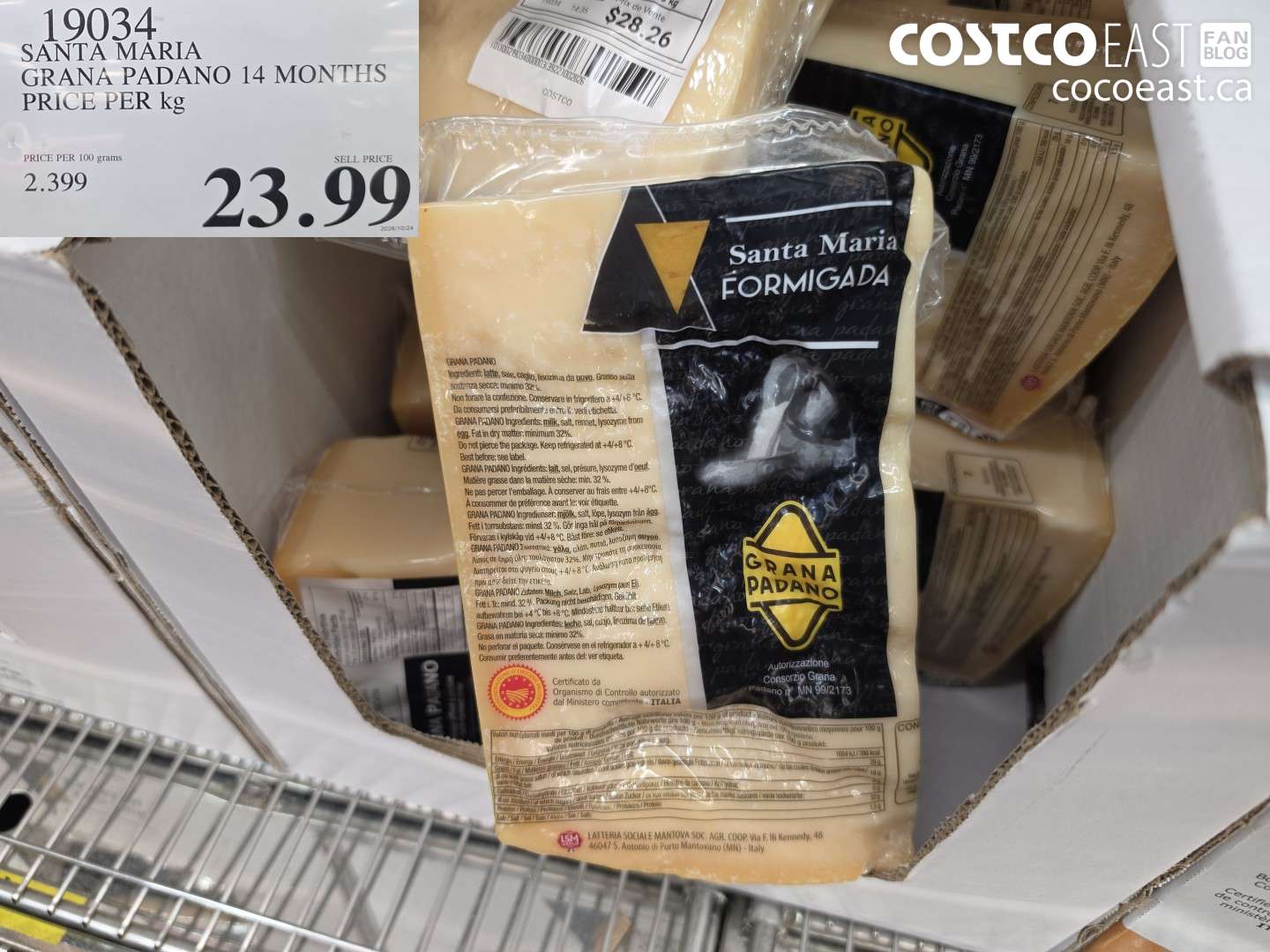 19034 SANTA MARIA GRANA PADANO 14 MONTHS $23.99