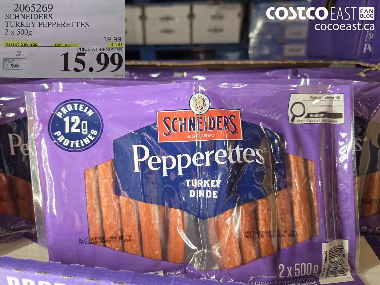 2065269 SCHNEIDERS TURKEY PEPPERETTES 2 X 500G ($4.00 INSTANT SAVINGS EXPIRES ON 2026-10-25) $15.99