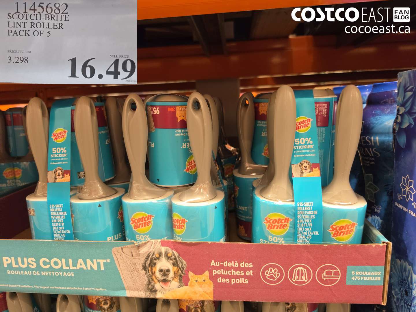 1145682 SCOTCH-BRITE LINT ROLLER PACK OF 5 $16.49