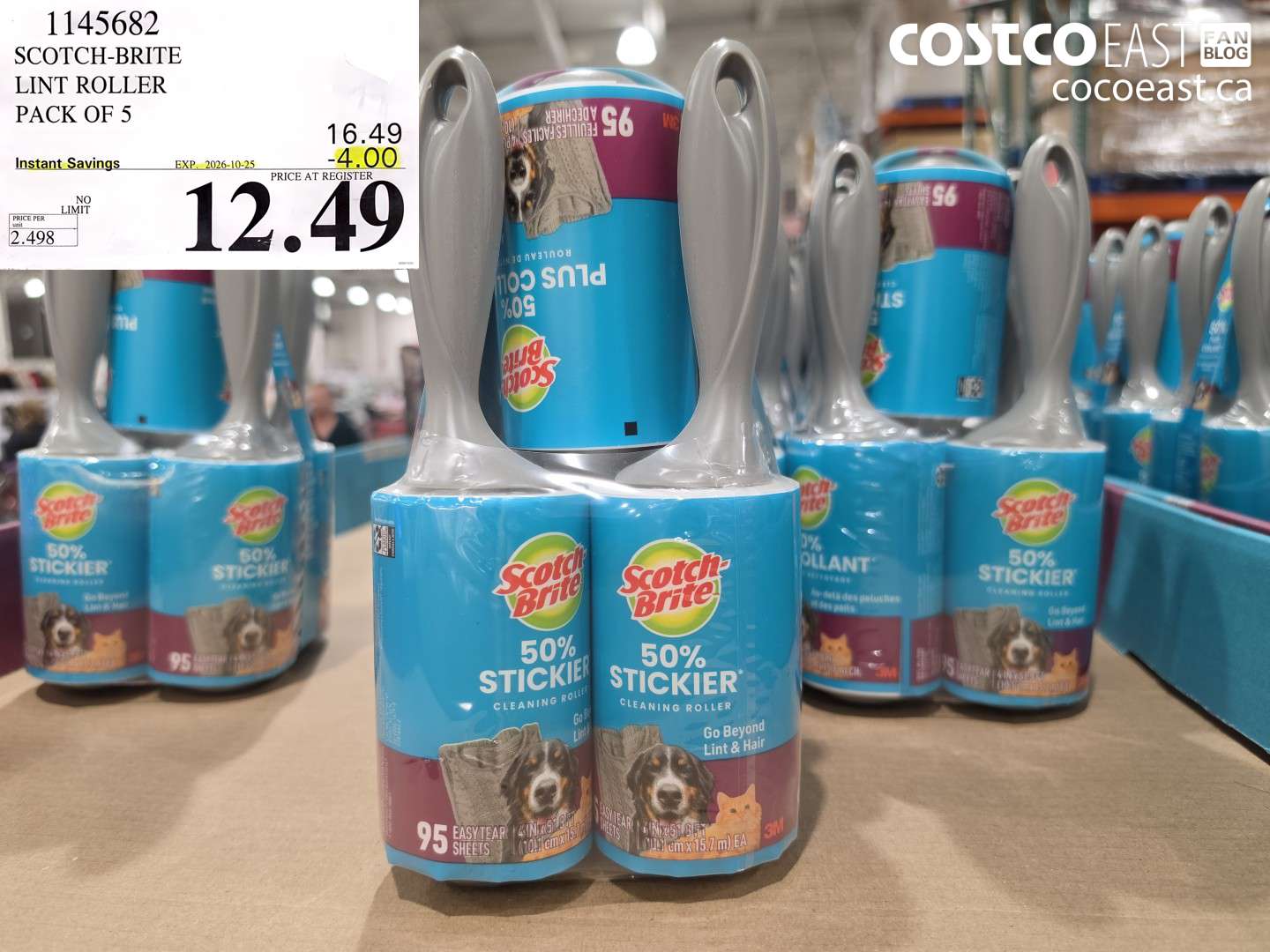 1145682 SCOTCH-BRITE LINT ROLLER PACK OF 5 ($4.00 INSTANT SAVINGS EXPIRES ON 2026-10-25) $12.49