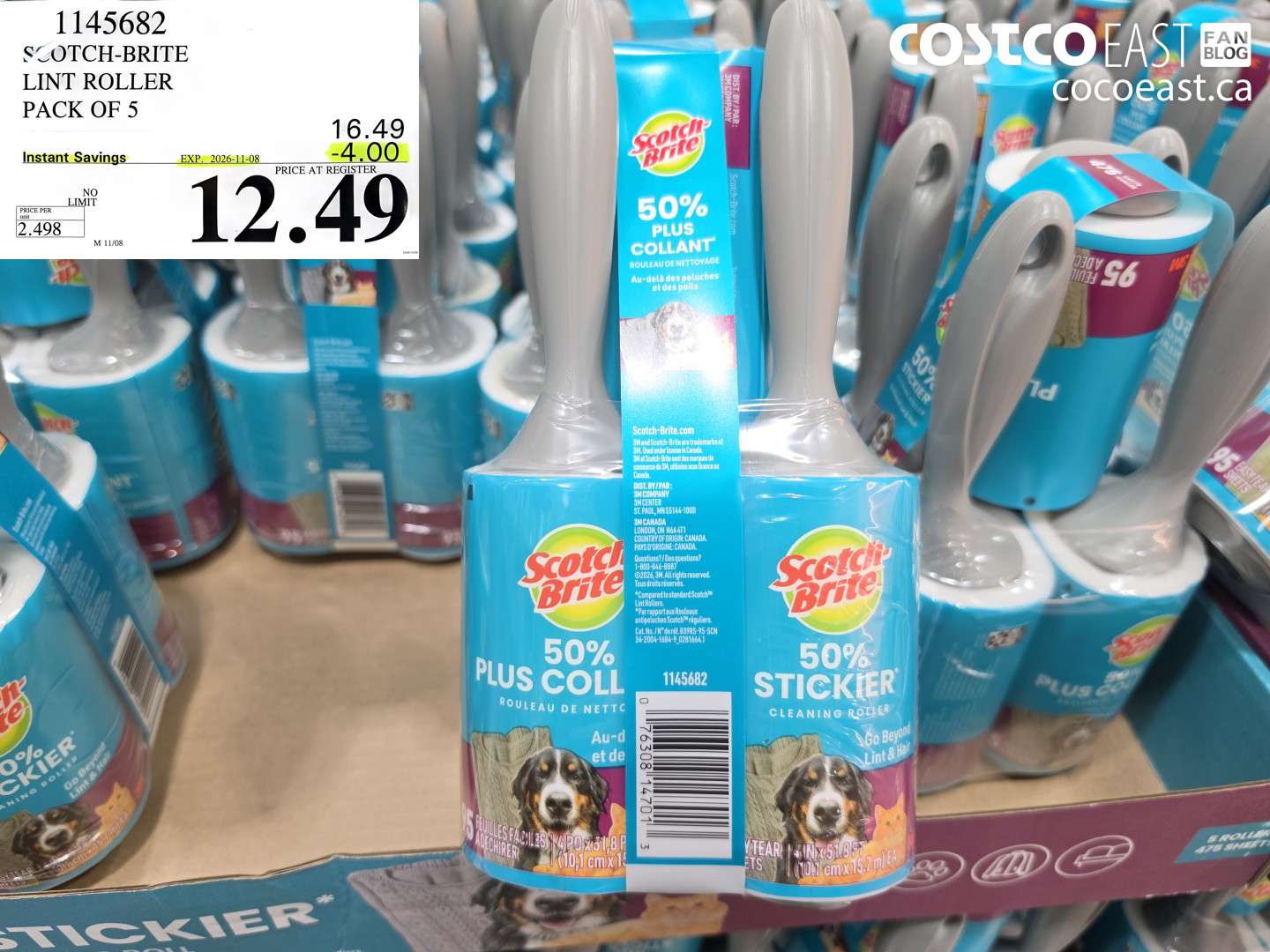 1145682 SCOTCH-BRITE LINT ROLLER PACK OF 5 ($4.00 INSTANT SAVINGS EXPIRES ON 2026-11-08) $12.49