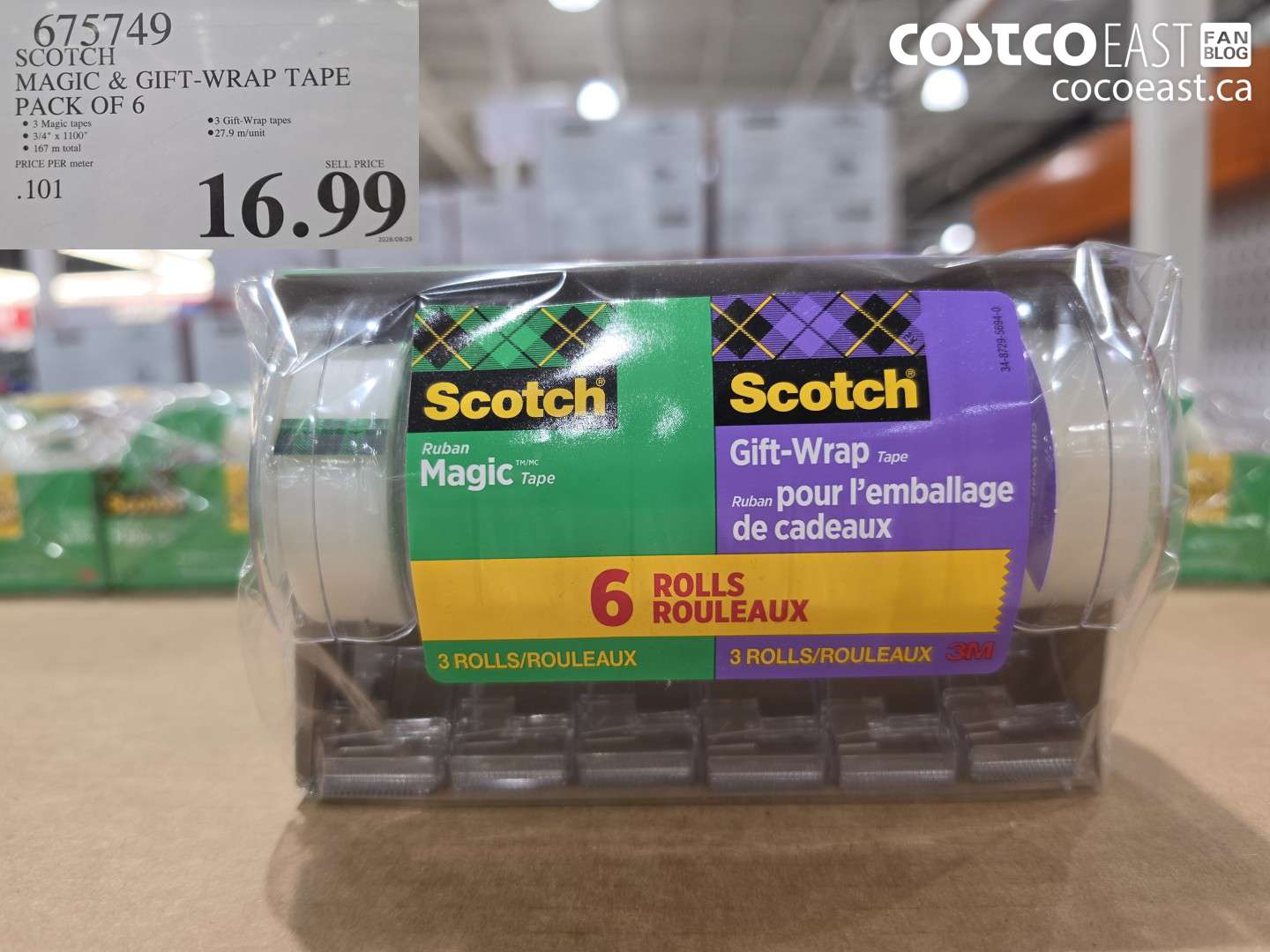 675749 SCOTCH MAGIC & GIFT-WRAP TAPE PACK OF 6 $16.99