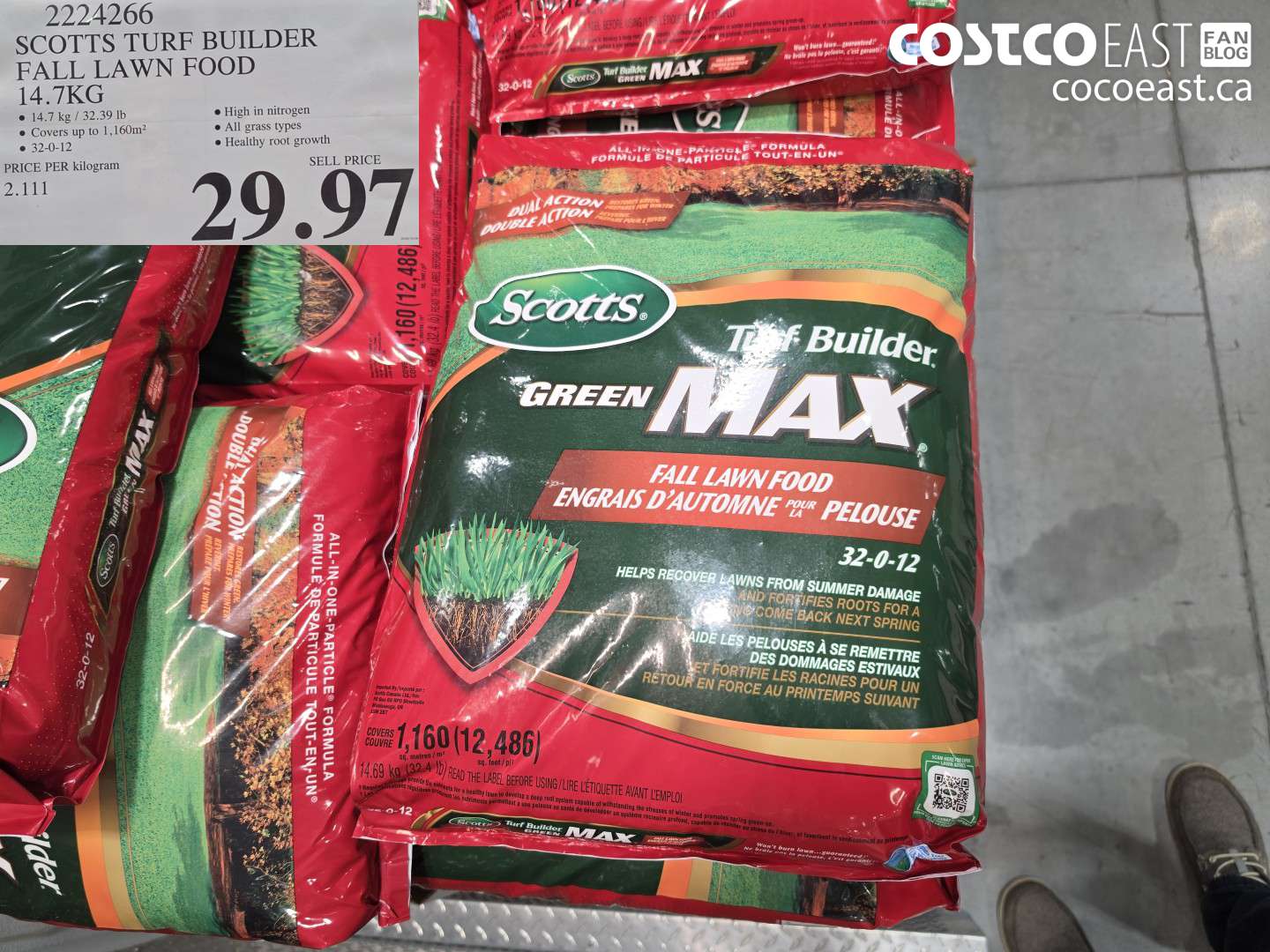 2224266 SCOTTS TURF BUILDER FALL LAWN FOOD 14.7KG $29.97