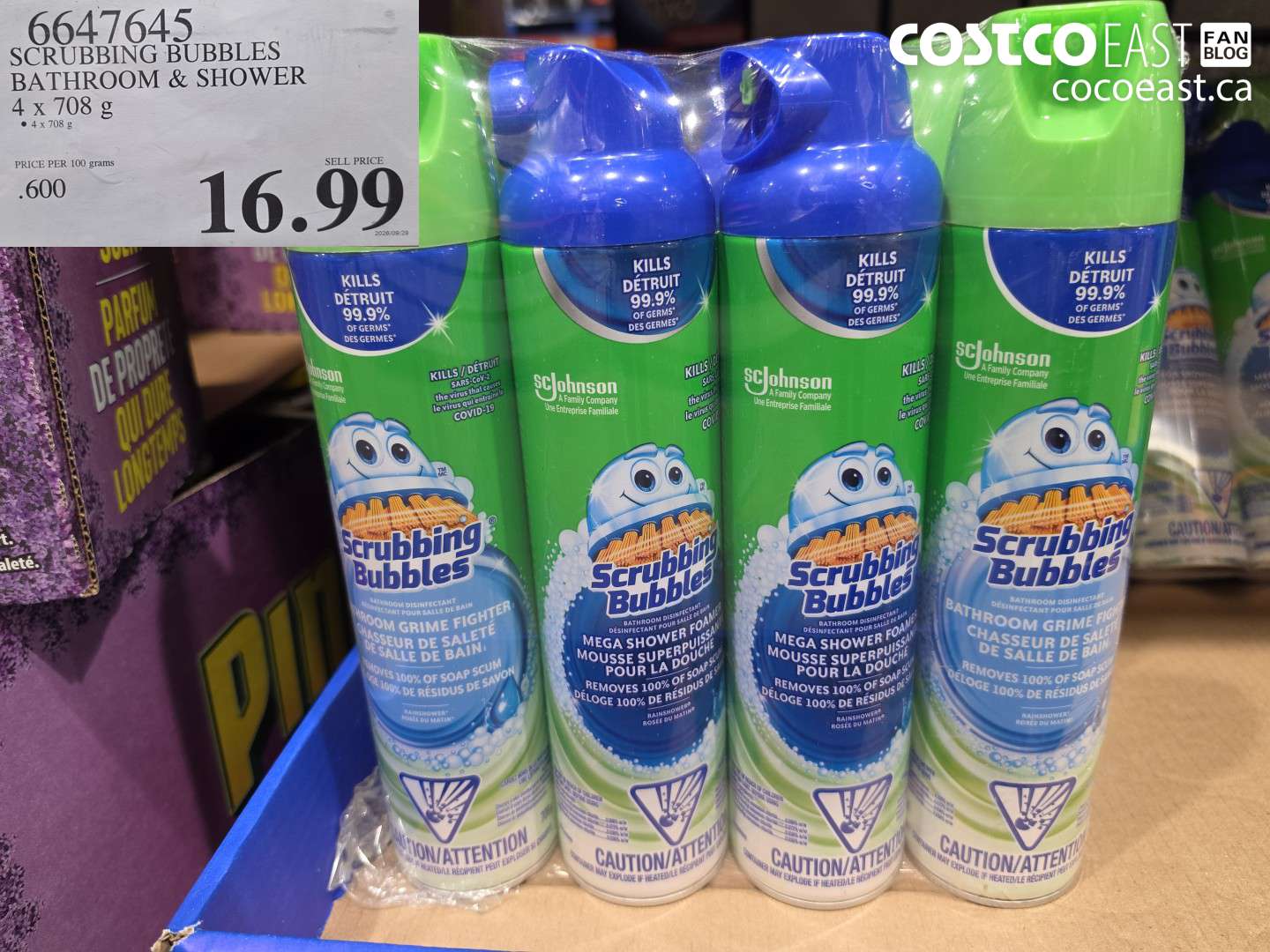 6647645 SCRUBBING BUBBLES BATHROOM & SHOWER 4 X 708 G $16.99