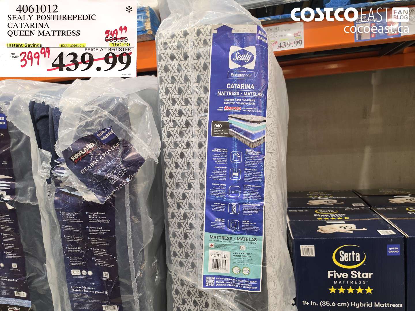 4061012 SEALY POSTUREPEDIC CATARINA QUEEN MATTRESS ($150.00 INSTANT SAVINGS EXPIRES ON 2026-10-11) $399.99
