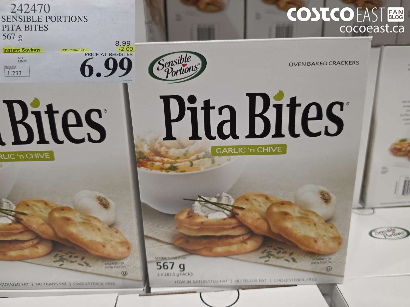 242470 SENSIBLE PORTIONS PITA BITES 567 G ($2.00 INSTANT SAVINGS EXPIRES ON 2026-10-11) $6.99