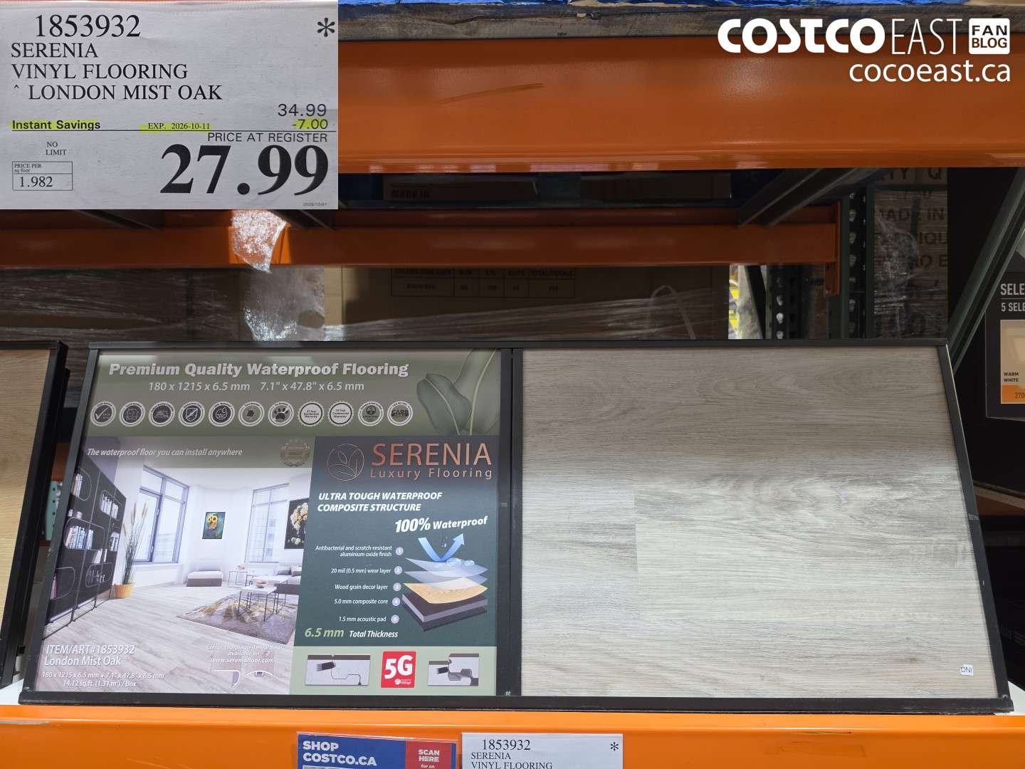 1853932 SERENIA VINYL FLOORING LONDON MIST OAK ($7.00 INSTANT SAVINGS EXPIRES ON 2026-10-11) $27.99