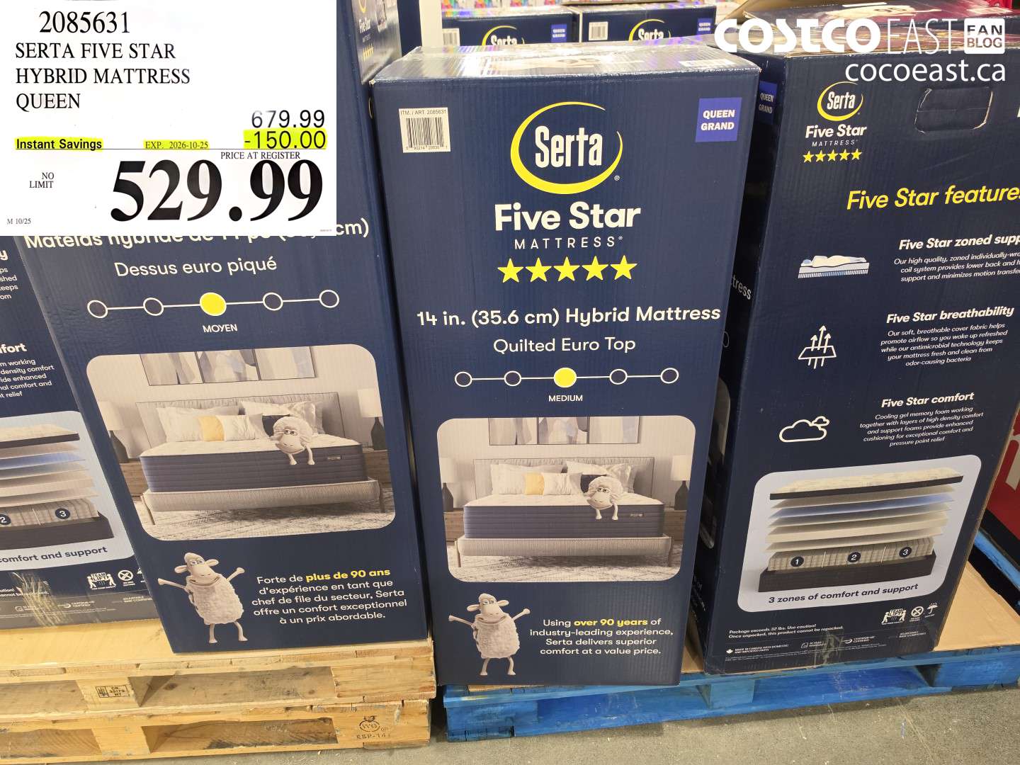 2085631 SERTA FIVE STAR HYBRID MATTRESS QUEEN ($150.00 INSTANT SAVINGS EXPIRES ON 2026-10-25) $529.99