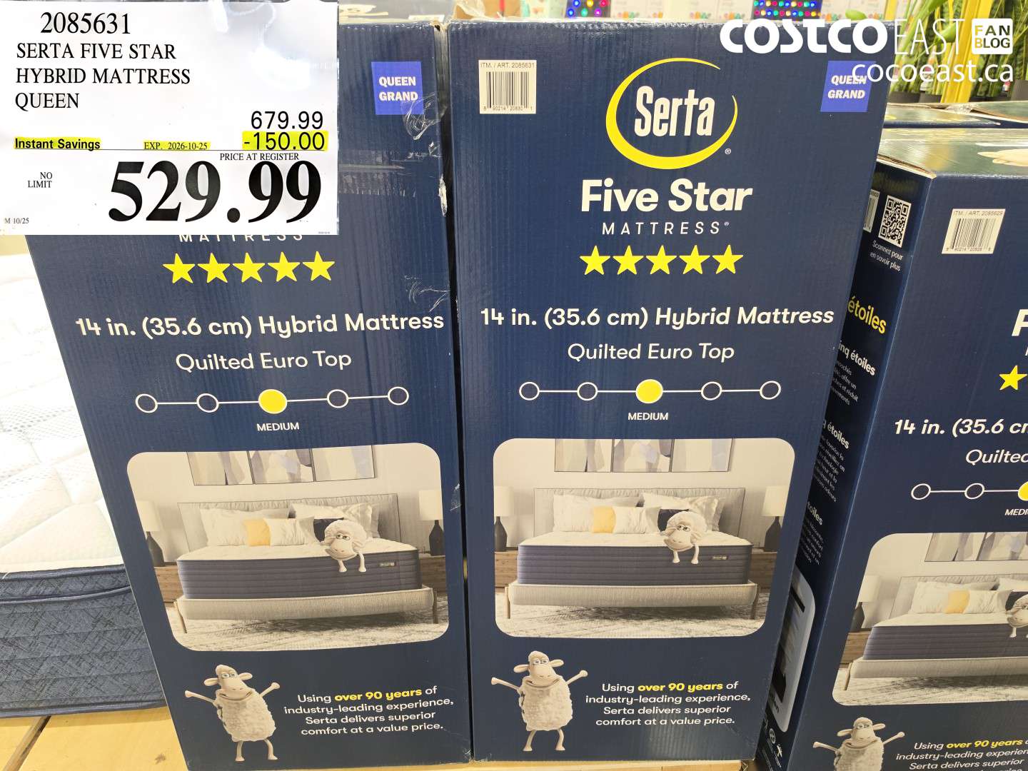 2085631 SERTA FIVE STAR HYBRID MATTRESS QUEEN ($150.00 INSTANT SAVINGS EXPIRES ON 2026-10-25) $529.99