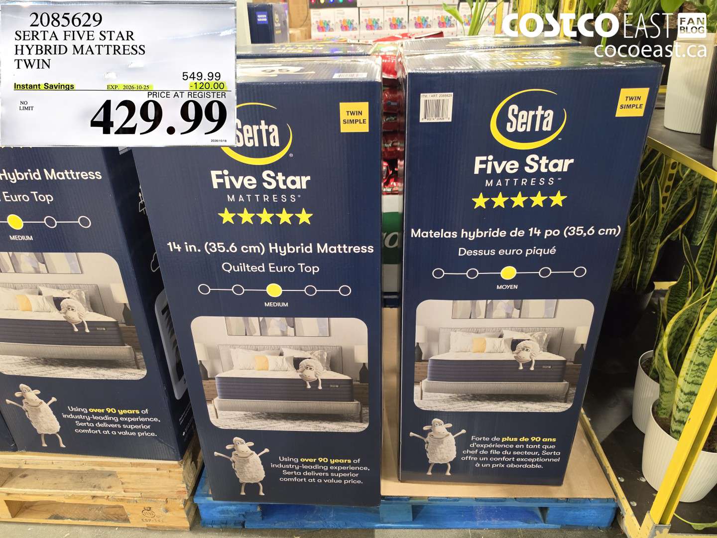 2085629 SERTA FIVE STAR HYBRID MATTRESS TWIN ($120.00 INSTANT SAVINGS EXPIRES ON 2026-10-25) $429.99