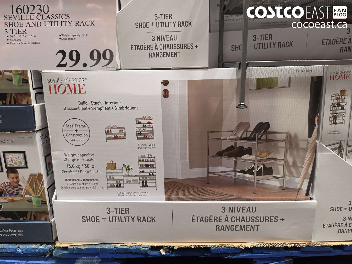 160230 SEVILLE CLASSICS SHOE AND UTILITY RACK 3 TIER $29.99