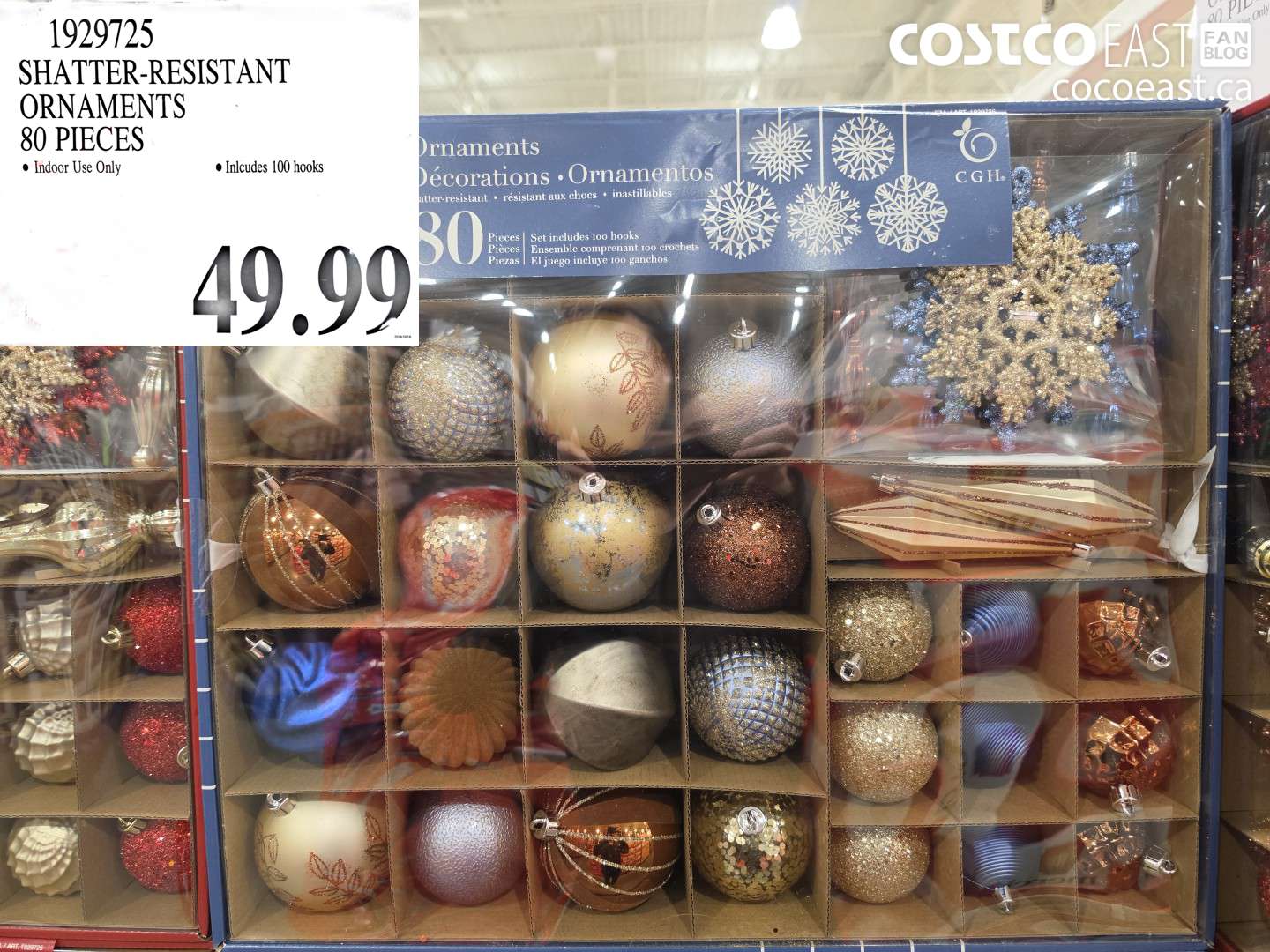 1929725 SHATTER-RESISTANT ORNAMENTS 80 PIECES $49.99
