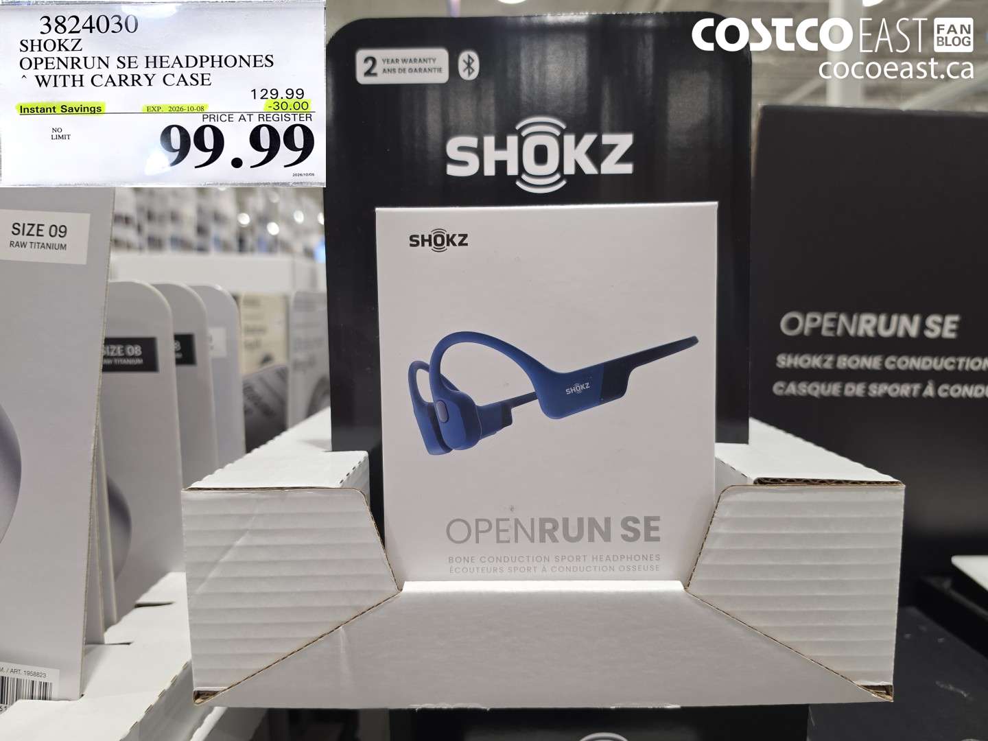 3824030 SHOKZ OPENRUN SE HEADPHONES WITH CARRY CASE ($30.00 INSTANT SAVINGS EXPIRES ON 2026-10-08) $99.99