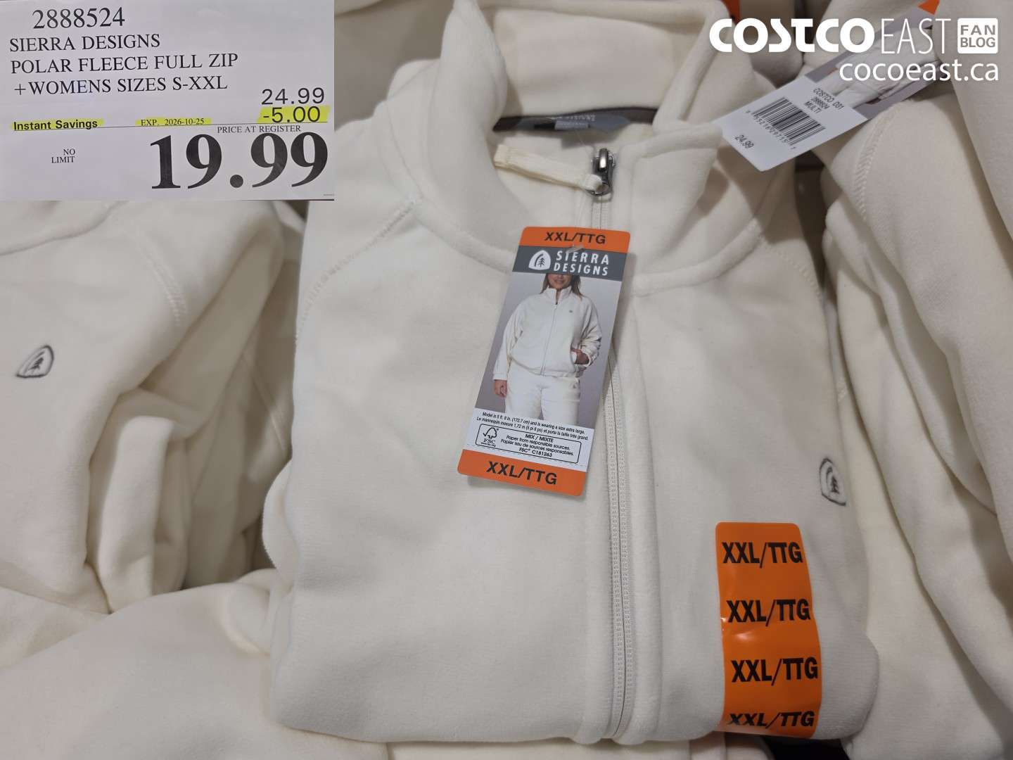 2888524 SIERRA DESIGNS POLAR FLEECE FULL ZIP WOMENS SIZES S-XXL ($5.00 INSTANT SAVINGS EXPIRES ON 2026-10-25) $19.99