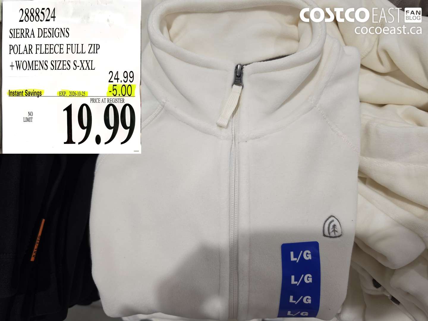 2888524 SIERRA DESIGNS POLAR FLEECE FULL ZIP + WOMENS SIZES S-XXL ($5.00 INSTANT SAVINGS EXPIRES ON 2026-10-25) $19.99