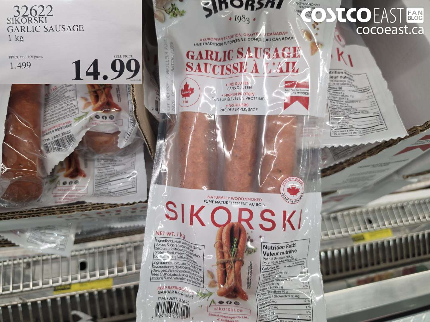 32622 SIKORSKI GARLIC SAUSAGE 1 KG $14.99