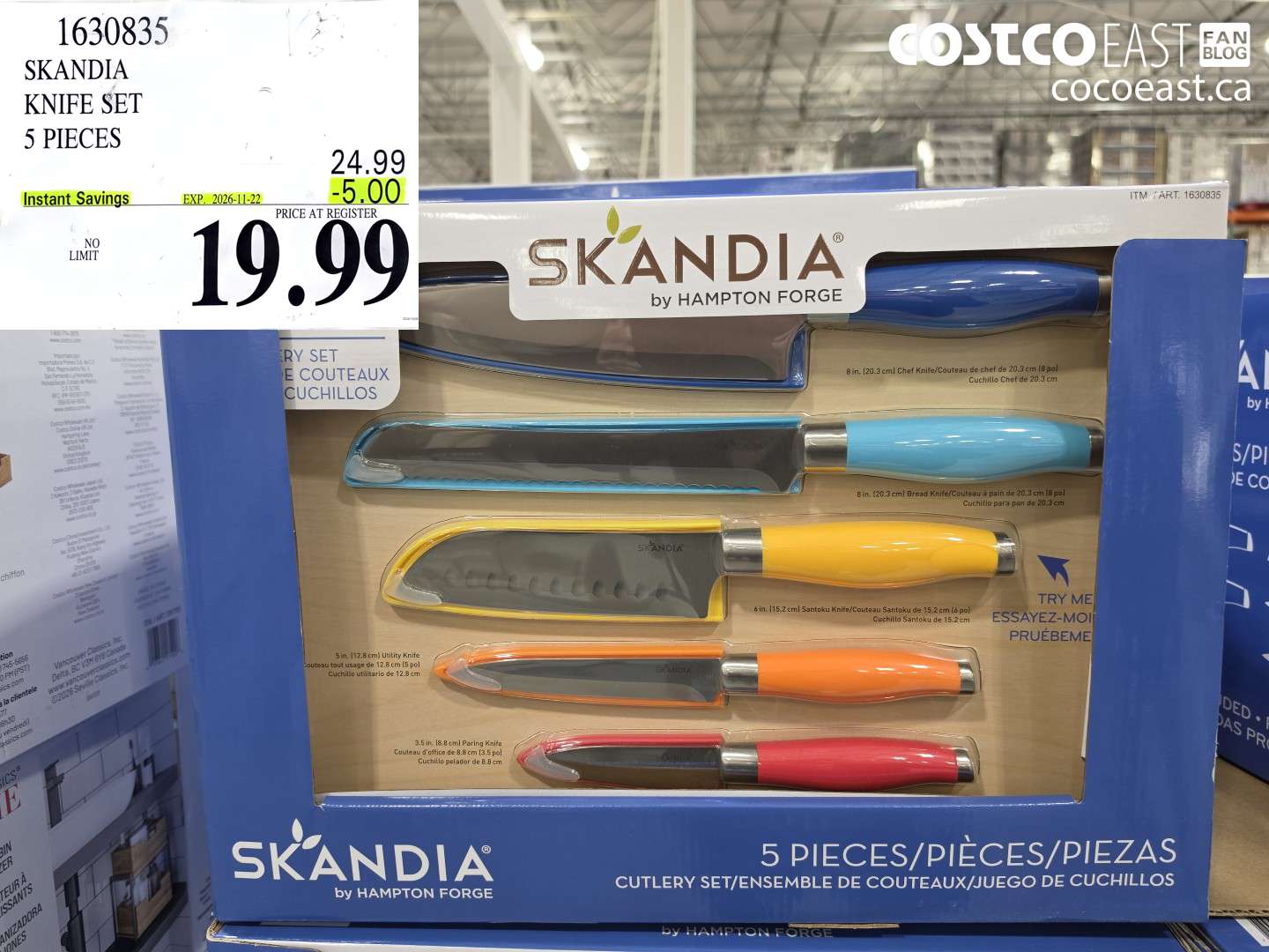 1630835 SKANDIA KNIFE SET 5 PIECES ($5.00 INSTANT SAVINGS EXPIRES ON 2026-11-22) $19.99