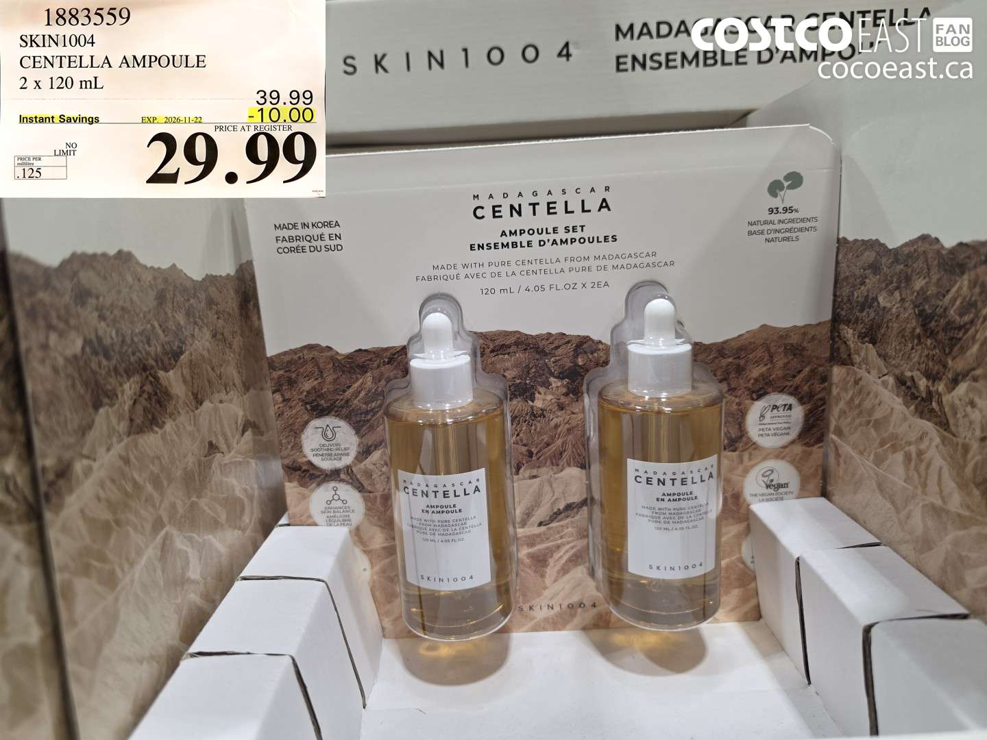 1883559 SKIN1004 CENTELLA AMPOULE 2 X 120 ML ($10.00 INSTANT SAVINGS EXPIRES ON 2026-11-22) $29.99