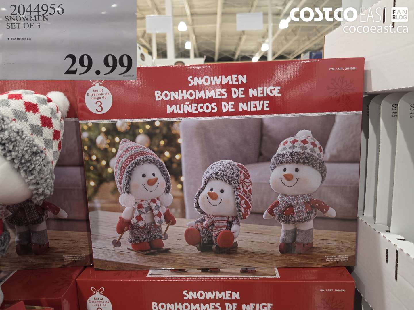 2044956 SNOWMEN SET OF 3 $29.99