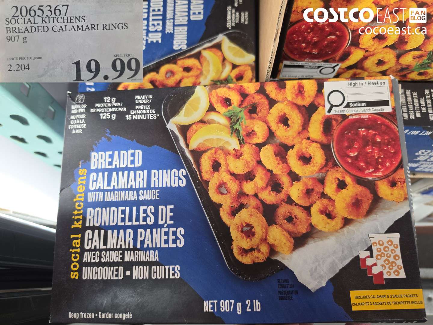 2065367 SOCIAL KITCHENS BREADED CALAMARI RINGS 907 G $19.99
