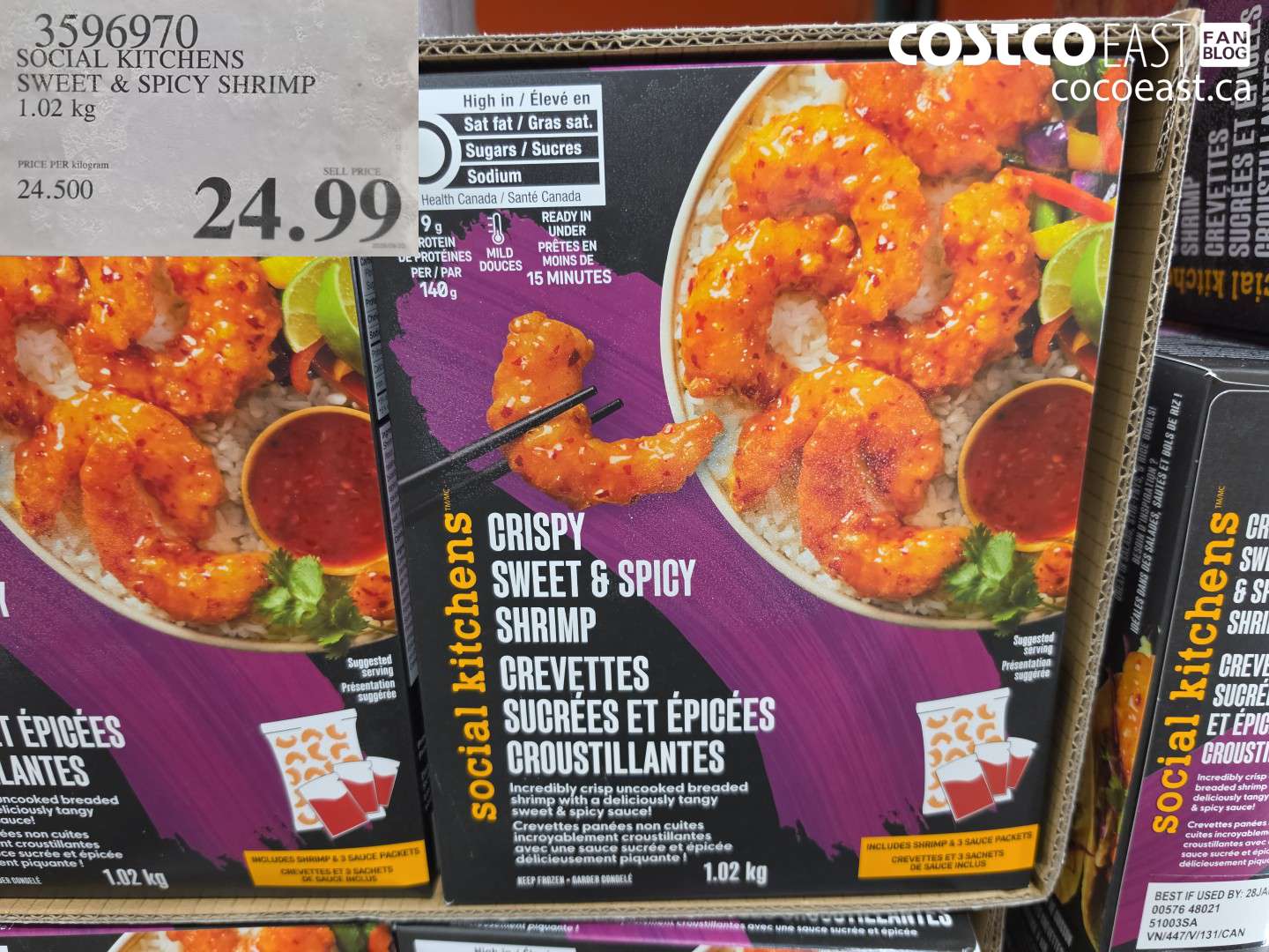 3596970 SOCIAL KITCHENS SWEET & SPICY SHRIMP 1.02 KG $24.99