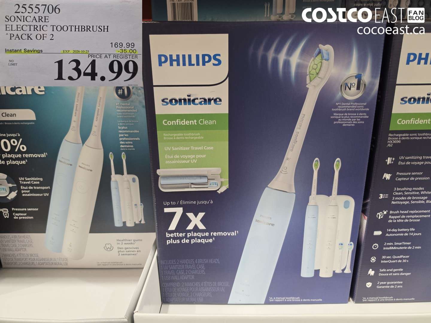 2555706 SONICARE ELECTRIC TOOTHBRUSH PACK OF 2 ($35.00 INSTANT SAVINGS EXPIRES ON 2026-10-25) $134.99