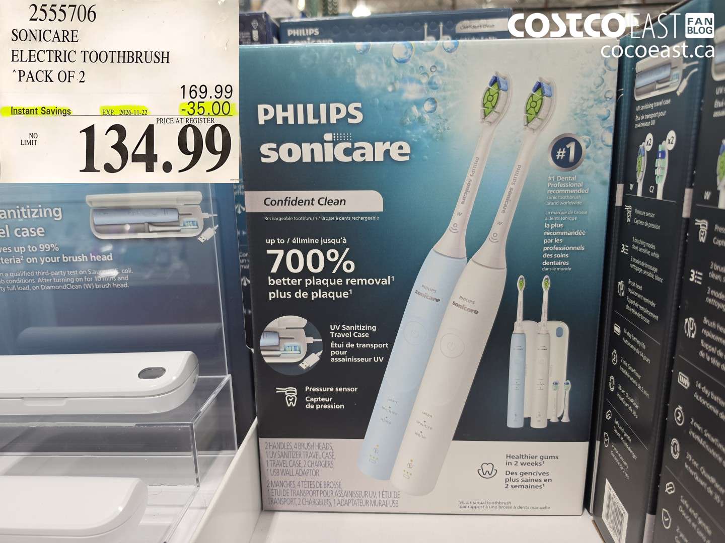 2555706 SONICARE ELECTRIC TOOTHBRUSH PACK OF 2 ($35.00 INSTANT SAVINGS EXPIRES ON 2026-11-22) $134.99