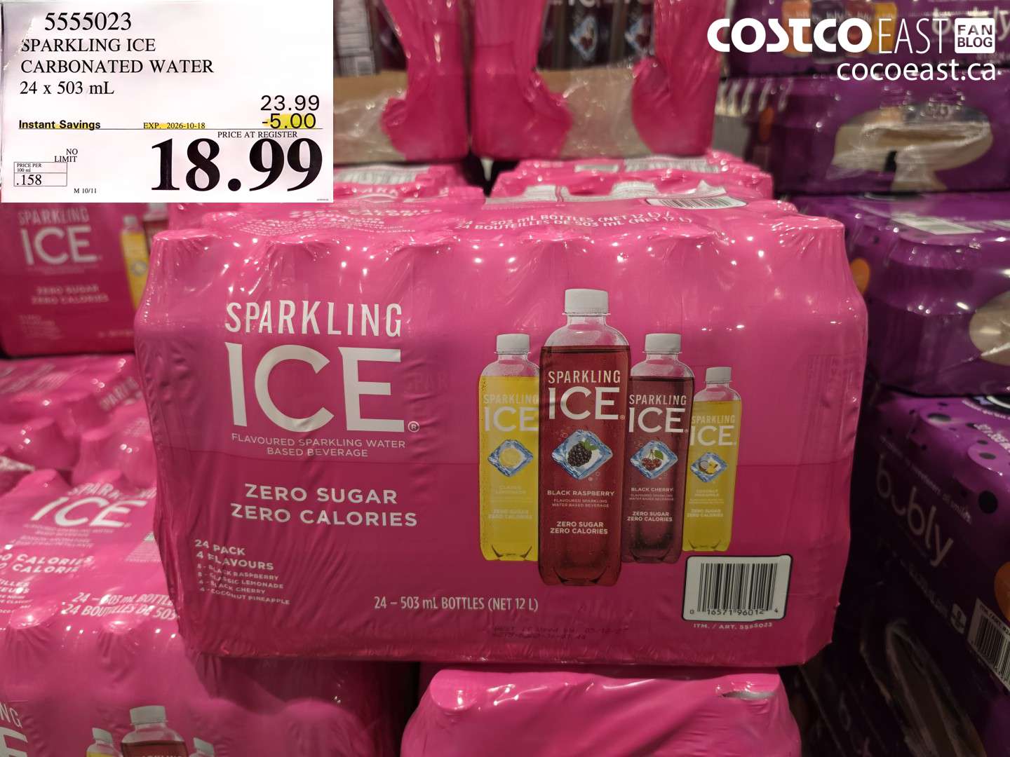 5555023 SPARKLING ICE CARBONATED WATER 24 X 503 ML ($5.00 INSTANT SAVINGS EXPIRES ON 2026-10-18) $18.99