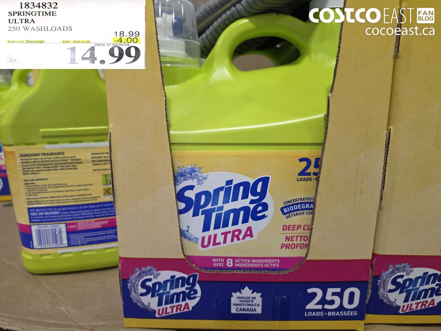 1834832 SPRINGTIME ULTRA 250 WASHLOADS ($4.00 INSTANT SAVINGS EXPIRES ON 2026-11-08) $14.99