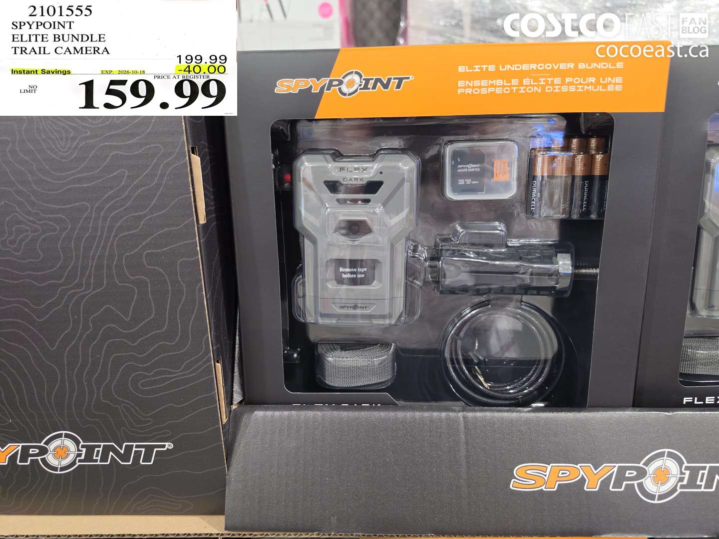 2101555 SPYPOINT ELITE BUNDLE TRAIL CAMERA ($40.00 INSTANT SAVINGS EXPIRES ON 2026-10-18) $159.99
