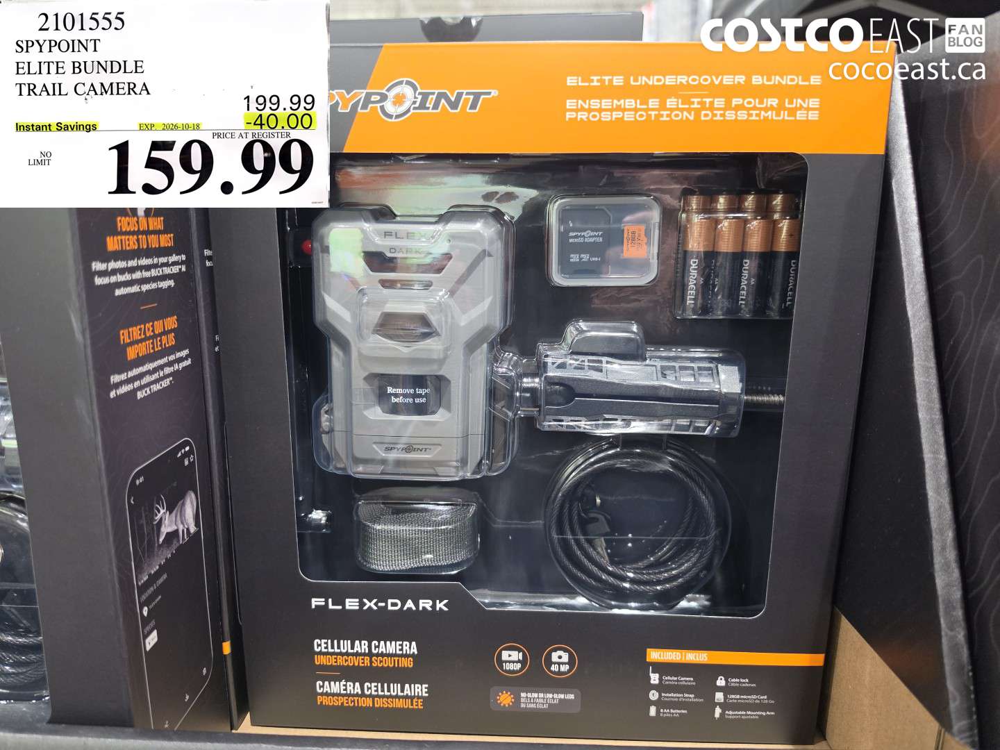 2101555 SPYPOINT ELITE BUNDLE TRAIL CAMERA ($40.00 INSTANT SAVINGS EXPIRES ON 2026-10-18) $159.99