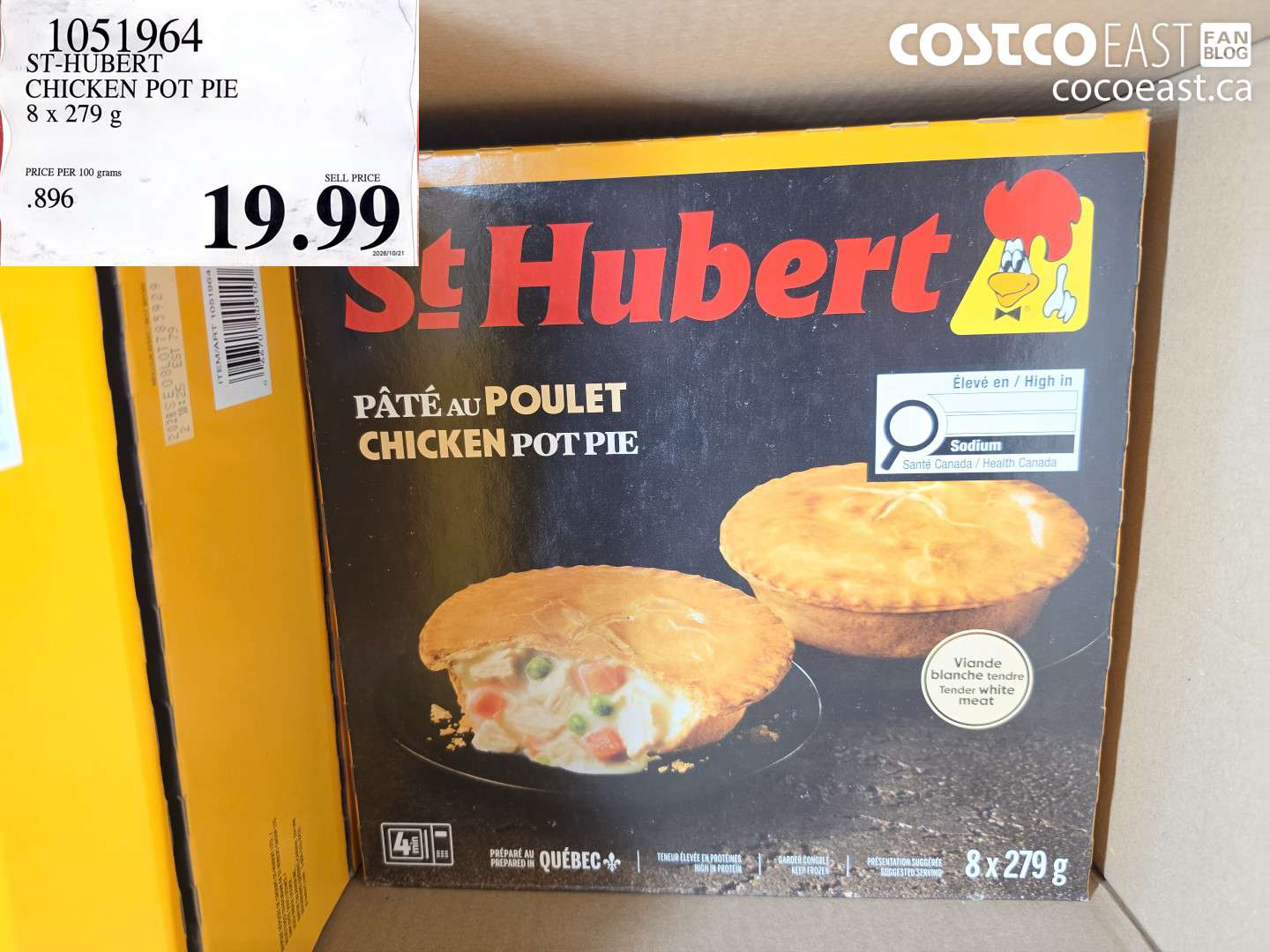 1051964 ST-HUBERT CHICKEN POT PIE 8 X 279 G $19.99