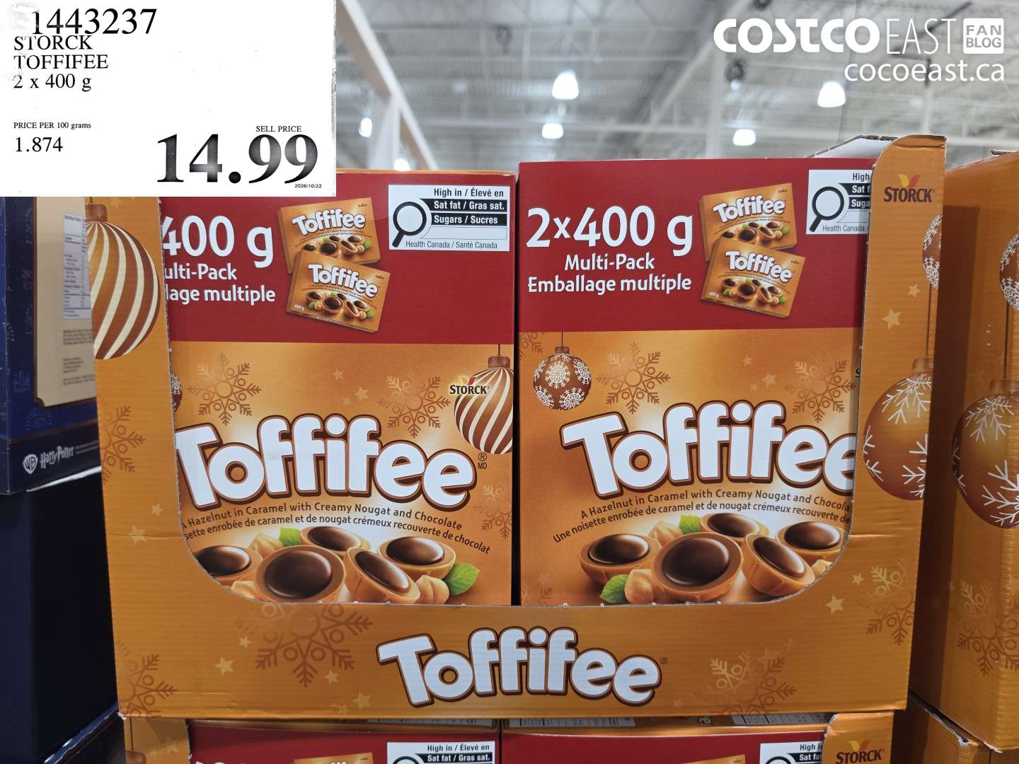 1443237 STORCK TOFFIFEE 2 X 400 G $14.99