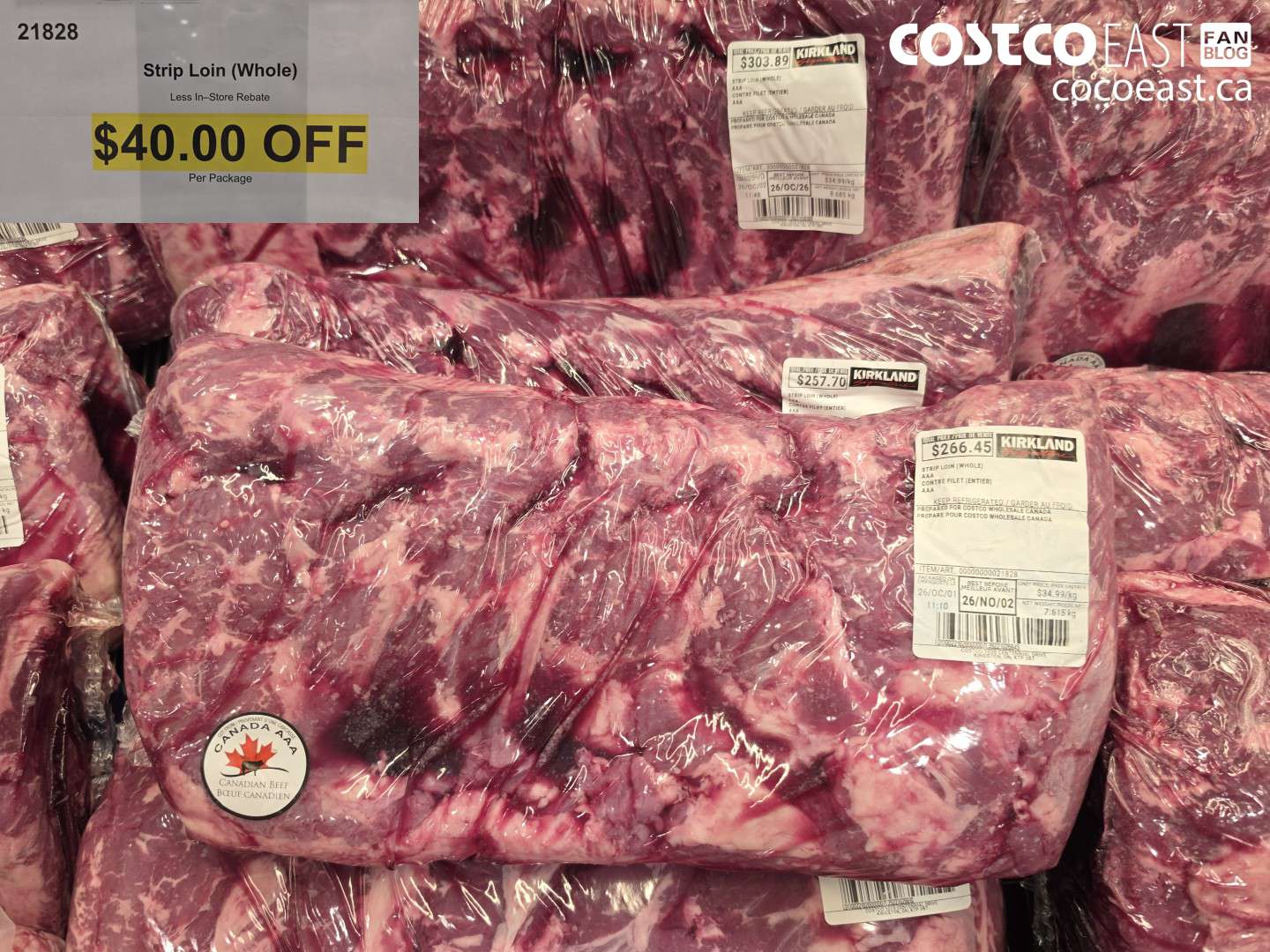21828 STRIP LOIN (WHOLE) ($40.00 INSTANT SAVINGS)