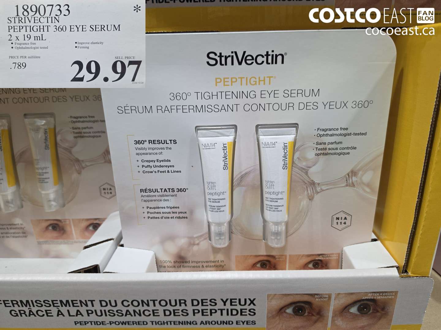 1890733 STRIVECTIN PEPTIGHT 360 EYE SERUM 2 X 19 ML $29.97