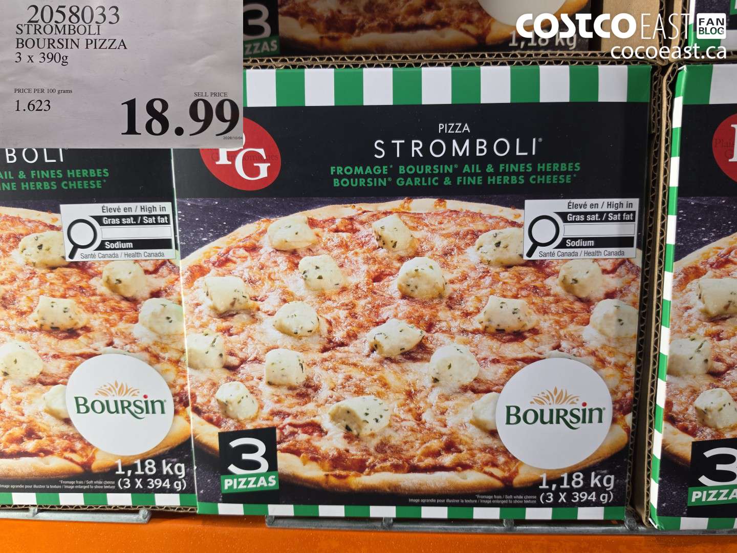 2058033 STROMBOLI BOURSIN PIZZA 3 X 390G $18.99