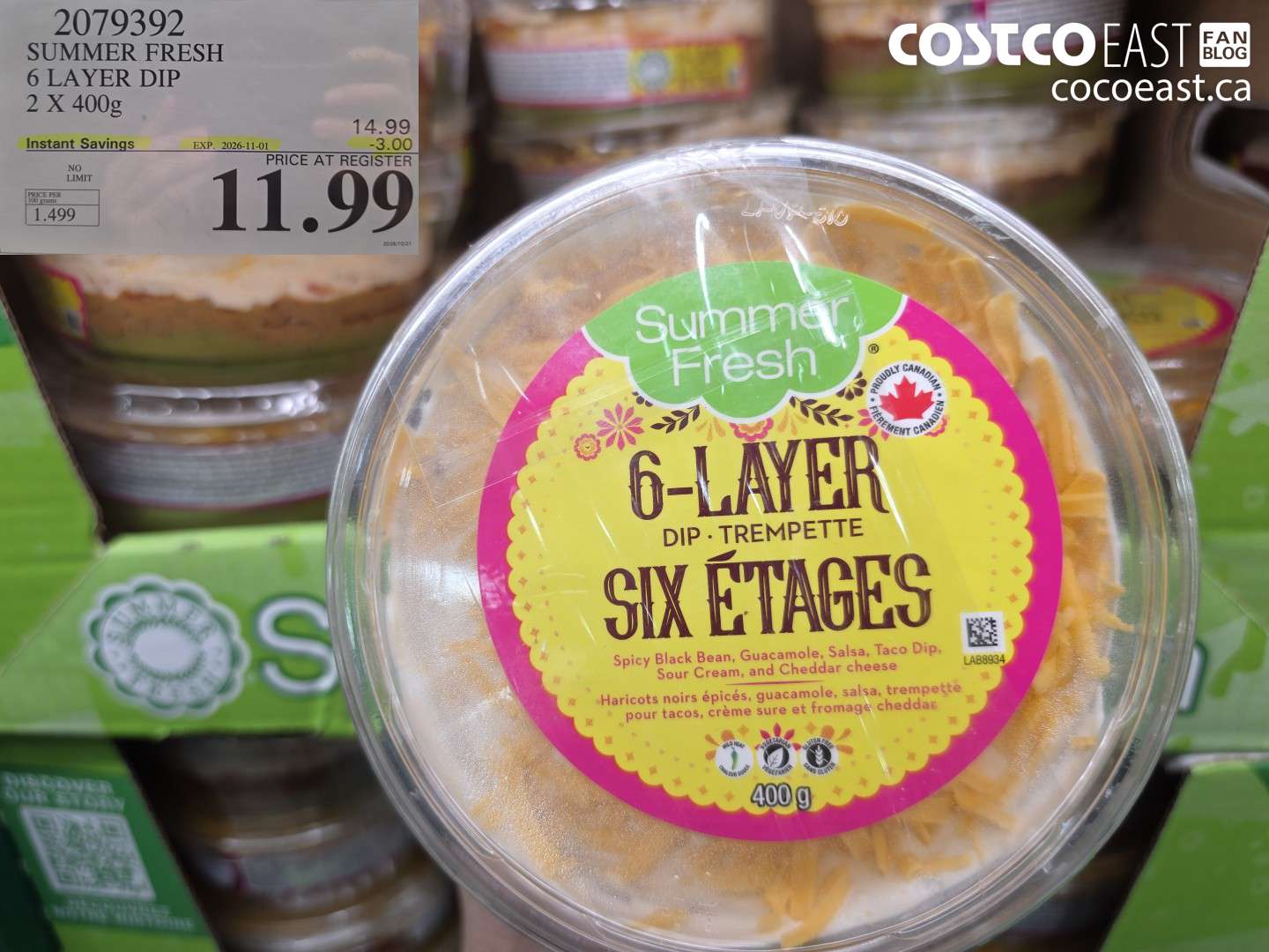 2079392 SUMMER FRESH 6 LAYER DIP 2 X 400G ($3.00 INSTANT SAVINGS EXPIRES ON 2026-11-01) $11.99