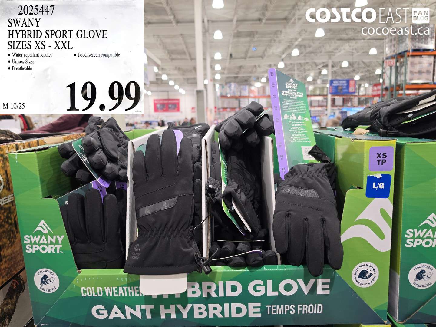 2025447 SWANY HYBRID SPORT GLOVE SIZES XS - XXL $19.99