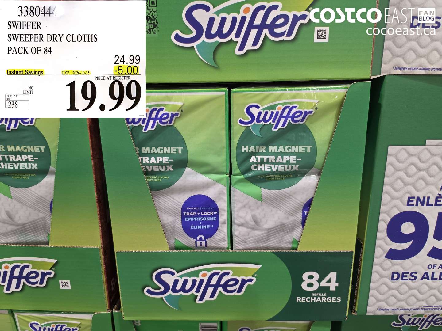 3380444 SWIFFER SWEEPER DRY CLOTHS PACK OF 84 ($5.00 INSTANT SAVINGS EXPIRES ON 2026-10-25) $19.99