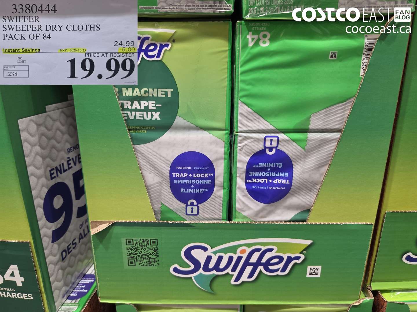 3380444 SWIFFER SWEEPER DRY CLOTHS PACK OF 84 ($5.00 INSTANT SAVINGS EXPIRES ON 2026-10-25) $19.99