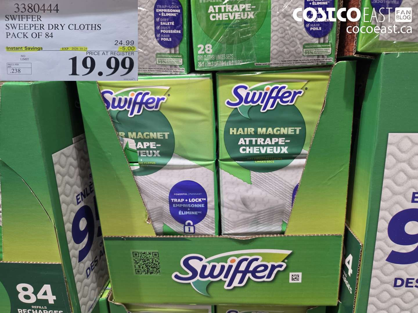 3380444 SWIFFER SWEEPER DRY CLOTHS PACK OF 84 ($5.00 INSTANT SAVINGS EXPIRES ON 2026-10-25) $19.99
