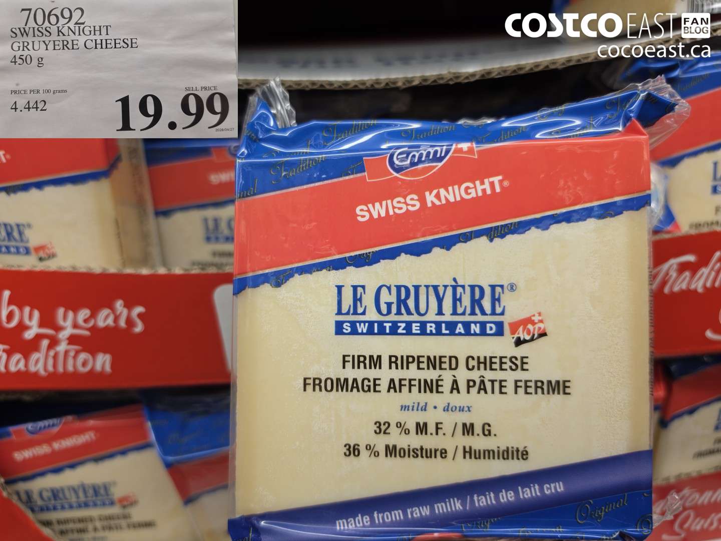 70692 SWISS KNIGHT GRUYERE CHEESE 450 G $19.99