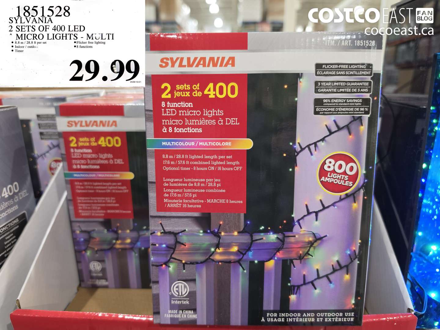 1851528 SYLVANIA 2 SETS OF 400 LED MICRO LIGHTS - MULTI $29.99