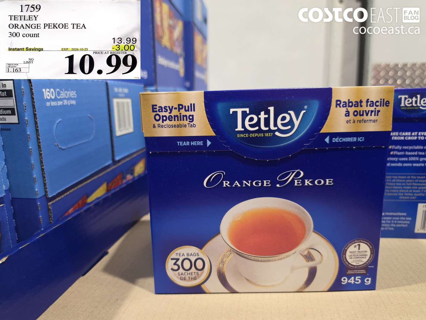 1759 TETLEY ORANGE PEKOE TEA 300 COUNT ($3.00 INSTANT SAVINGS EXPIRES ON 2026-10-25) $10.99