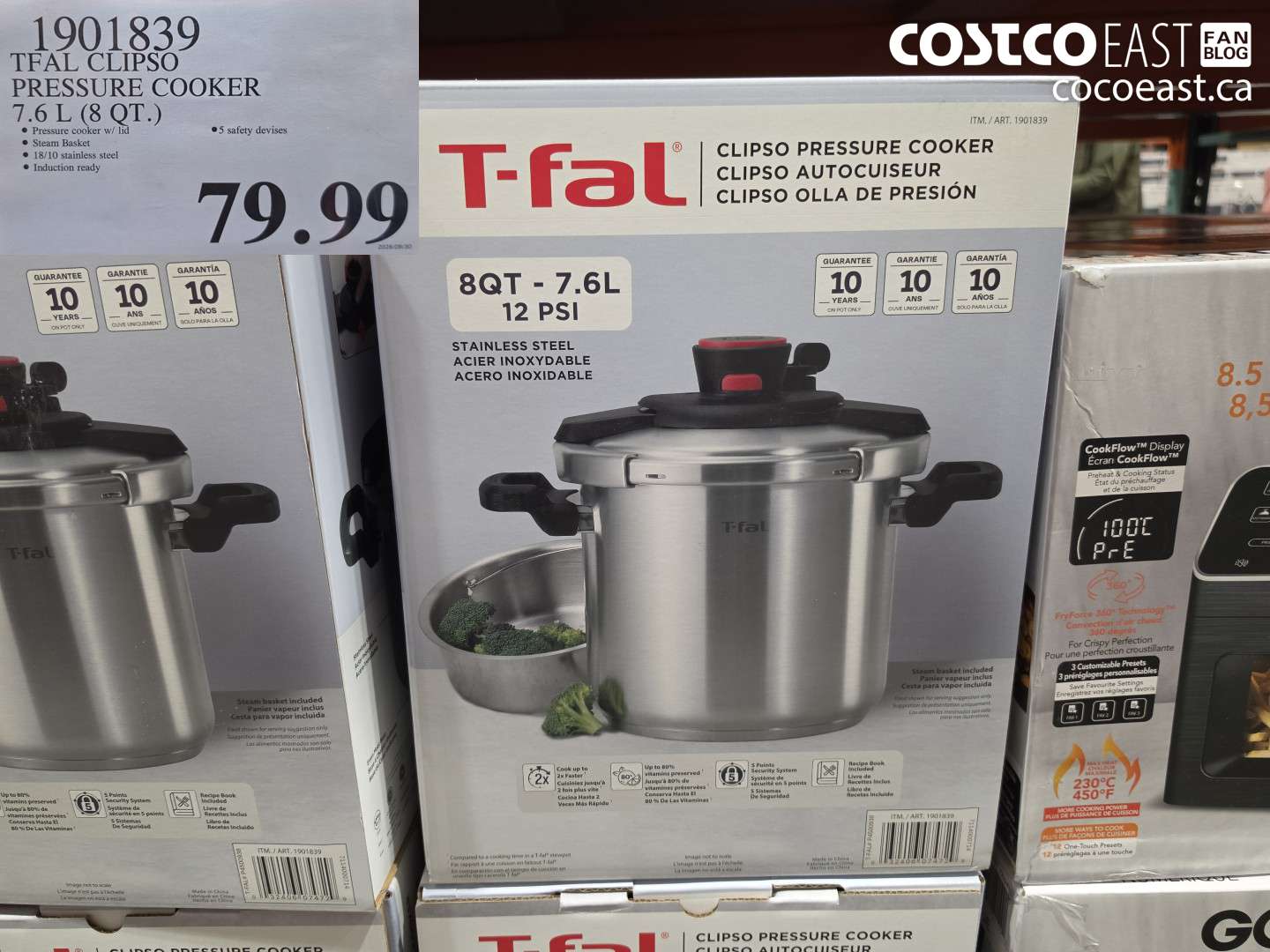 1901839 TFAL CLIPSO PRESSURE COOKER 7.6 L (8 QT.) $79.99