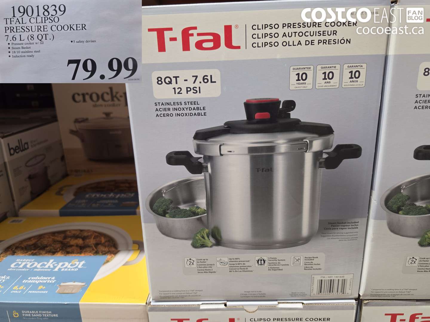 1901839 TFAL CLIPSO PRESSURE COOKER 7.6 L (8 QT.) $79.99