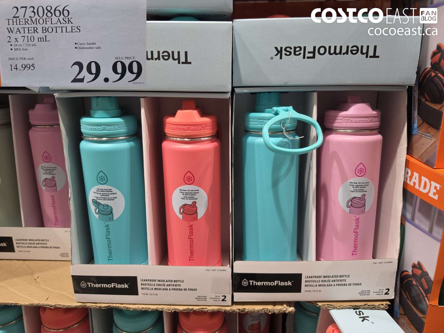 2730866 THERMOFLASK WATER BOTTLES 2 X 710 ML $29.99