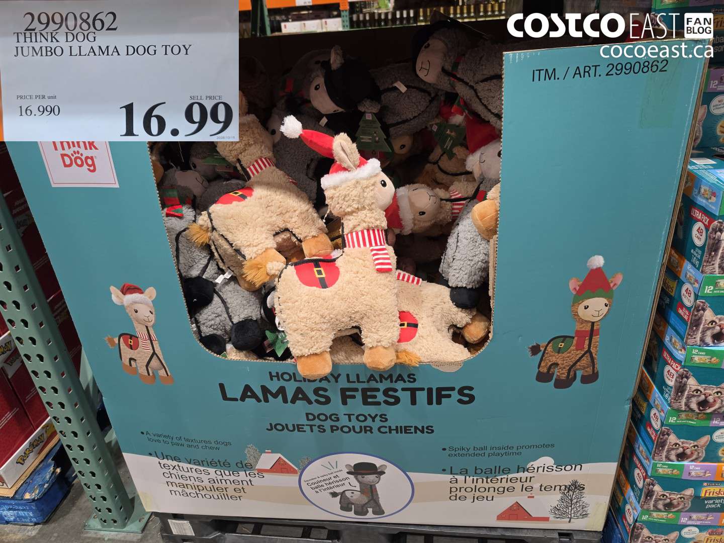 2990862 THINK DOG JUMBO LLAMA DOG TOY $16.99