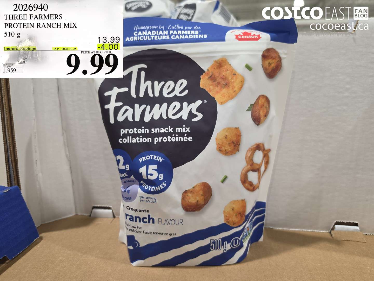 2026940 THREE FARMERS PROTEIN RANCH MIX 510 G ($4.00 INSTANT SAVINGS EXPIRES ON 2026-10-25) $9.99