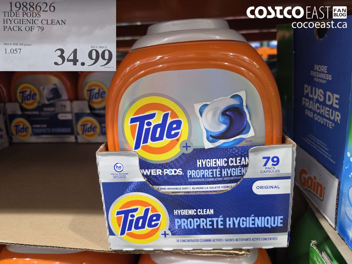 1988626 TIDE PODS HYGIENIC CLEAN PACK OF 79 $34.99